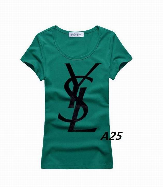 YSL short round collar T woman S-XL-176